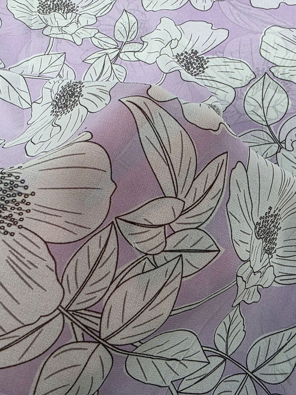 NWOT CAbi Lilac Floral Sheer Long-Sleeve Blouse (SZ:L) - Picture 7 of 7